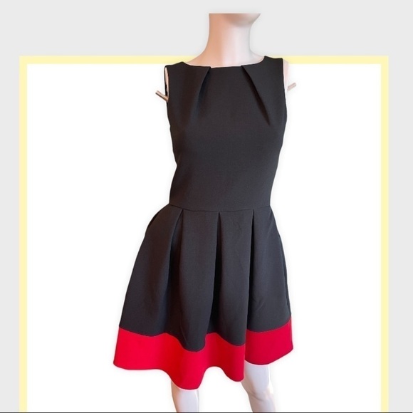 NWT 🏷 CLOSET‎ LONDON Black and Red Sleeveless Evening Dinner Dress Size 4 - Picture 4 of 7